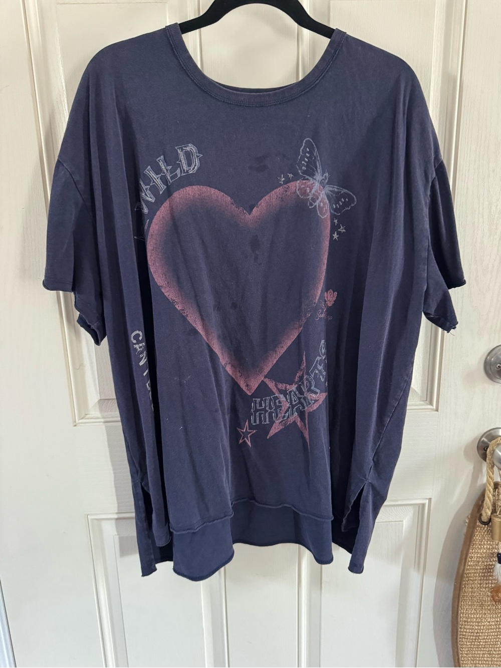 torrid Navy Tee with Faded Pink Heart Graphic